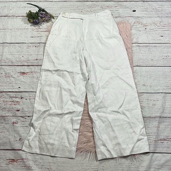 NWT Madewell White The Harlow Wide-Leg Pant in 100% Linen - Picture 2 of 11